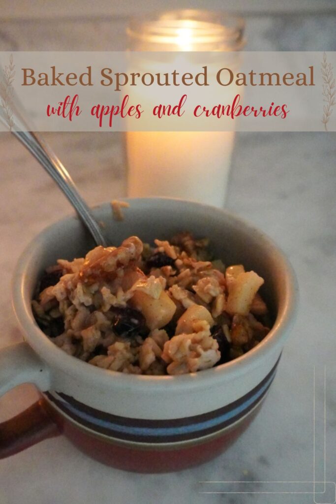 baked sprouted oatmeal Pinterest pin