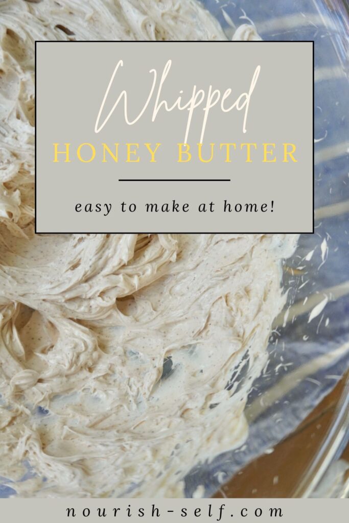 A Pinterest Pin for Whipped Honey Butter - easy to make at home!