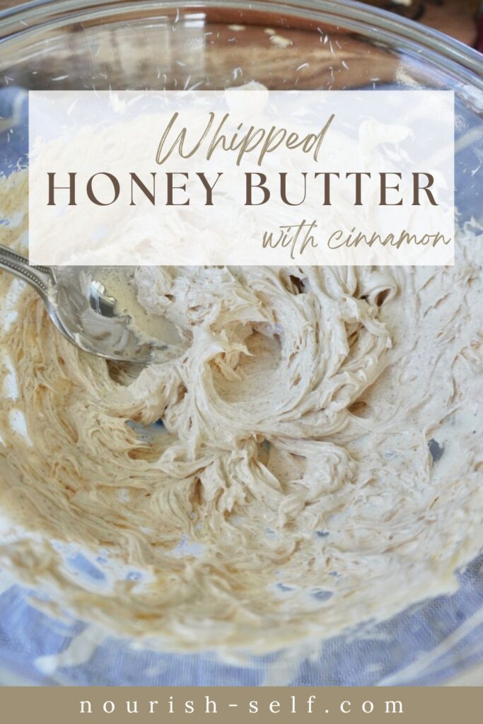 Pinterest Pin for Whipped Honey Butter with cinnamon