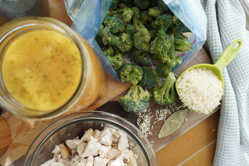 ingredients to make chicken broccoli rice casserole